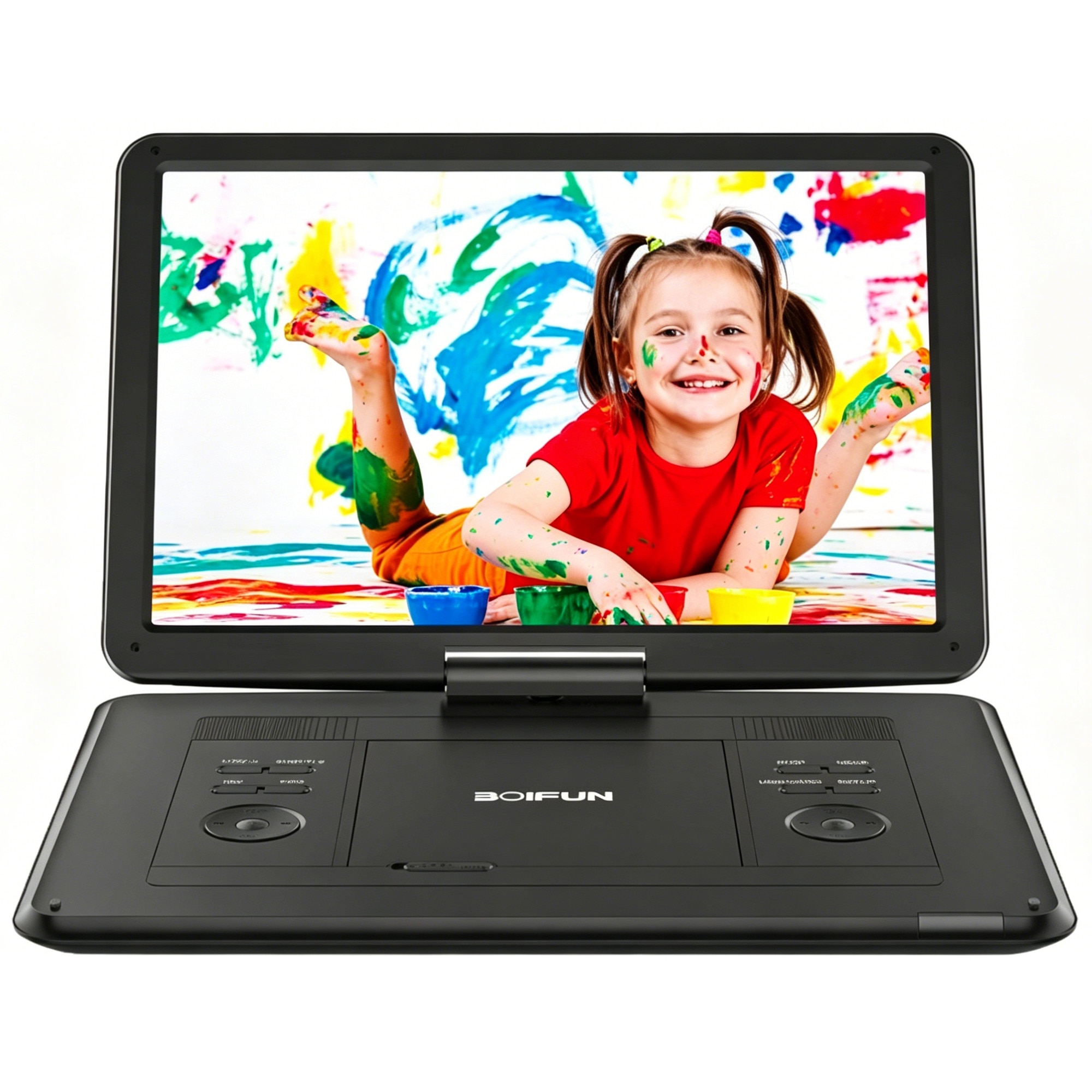 DVD, 13,9 inchi, portabil, design multifunctional, FM, suport TV