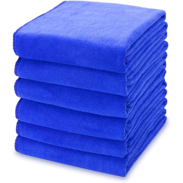 Konyharuha/mosogatórongy 30*60 cm, kiváló minőségű mosogatórongy, szuper nedvszívó korallgyapjú mikroszálas tisztítókendő, gyorsan száradó mosogatórongy (6 darabos csomag, kék)