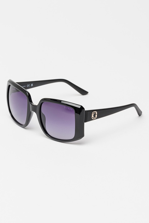 GUESS, Ochelari de soare cu lentile patrate, 53-21-135, Negru