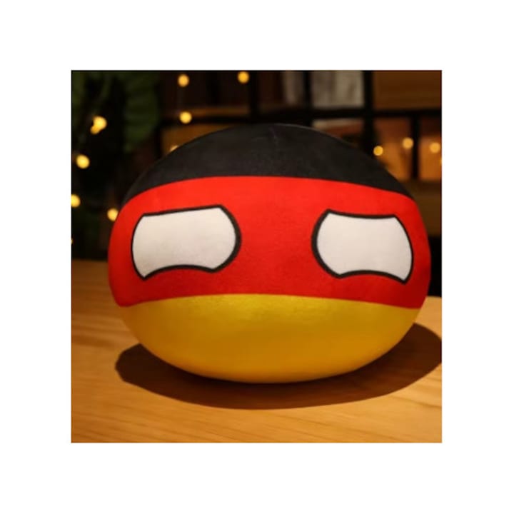 Jucarie de plus Countryball, Germania, 20cm, design cu steagul Germaniei, pentru colectie sau cadou