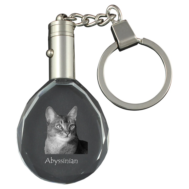 Kristályos kulcstartó, Art-Dog, macskás kulcstartó, világító, 40x35x10mm, díszdobozban