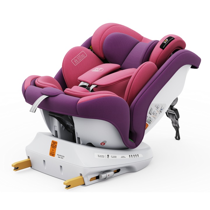 Scaun auto BUF BOOF TWT Plus i-Size Rotativ 360 grade 0-36 kg, roz, 47x46x56-79 cm
