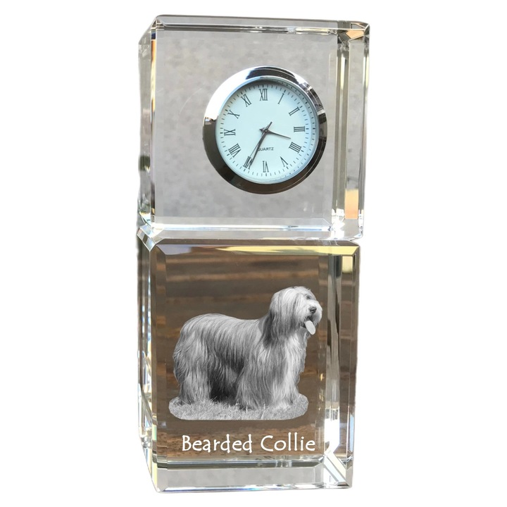 Ceas decorativ Art-Dog, personalizat cu imagine, cristal, 14,5x6,5x4cm