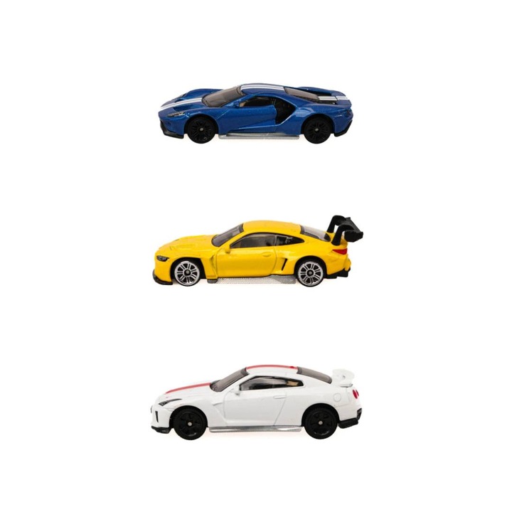 Комплект колички MSZ BMW M4 GT3 1:64, Ford GT MSZ 2017 1:64, Nissan GT-R MSZ 1:64