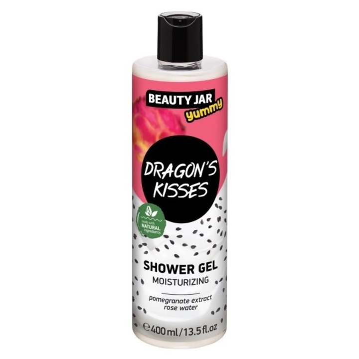 Hidratáló tusfürdő gránátalma kivonattal és rózsavízzel, Dragon's kisses, Beauty Jar, 400 ml