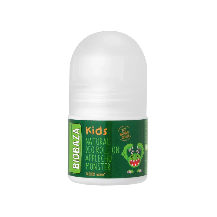 Deodorant natural roll-on pentru copii Applechu Monster, Biobaza Kids, 30 ml