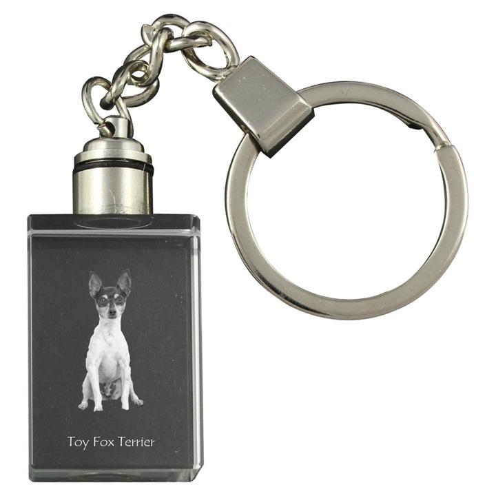 Kulcstartók, Art-Dog, kulcstartó American Toy Terrier kutya képpel, világító, 20x30x15mm