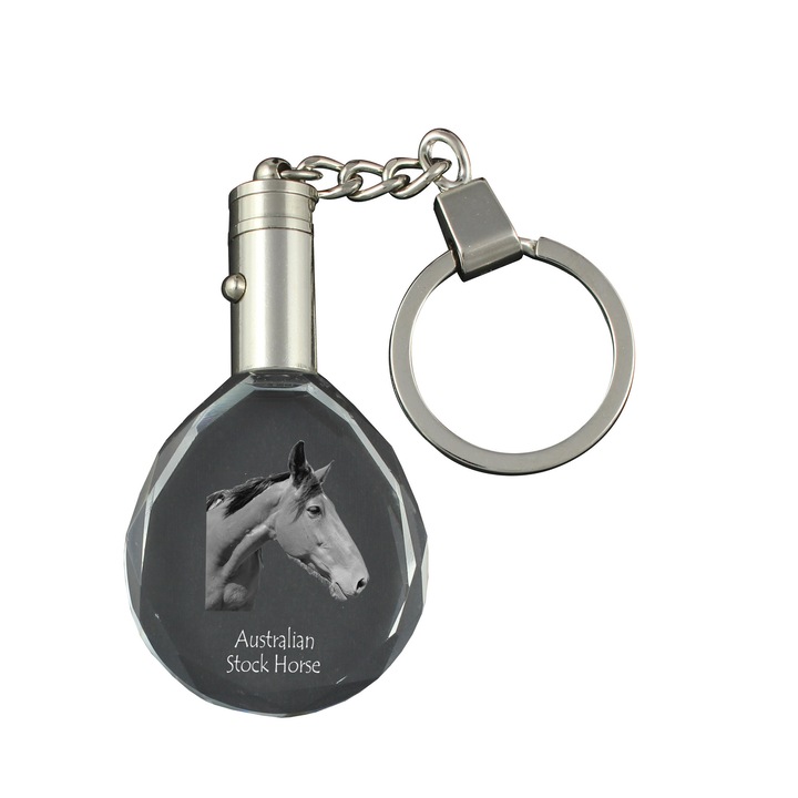 Kristály kulcstartó, Art-Dog, személyre szabott szett, világítás, 40x35x10mm