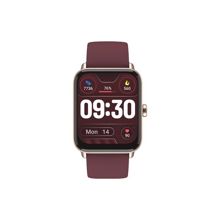 Smart часовник ttec, Tempus, 44 mm, Rectangular Case, Smartwatch, Ruby Red