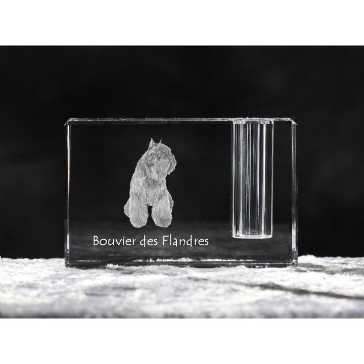 Поставка за офис консумативи, Art-Dog, кристал, Bouvier des Flandres, 11x4x7см