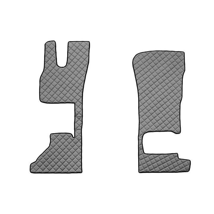 Set covorașe podea (șofer + pasager), F-CORE, gri, ECO-PIELE Q, compatibil cu DAF XG+ XG 10.21-