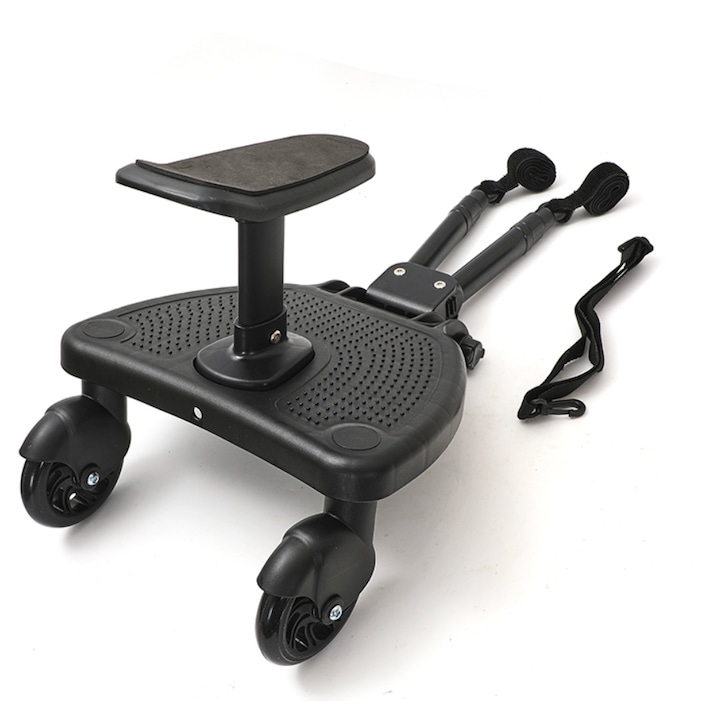 Adaptor cărucior ZAXER, remorcă cu scaun demontabil, 2 roți, 55x33x36cm, negru, capacitate 25 kg