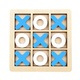 Joc de inteligenta X si O din lemn, PinkBlue, 14.5x14.5x0.5cm, albastru, pentru 3+ ani