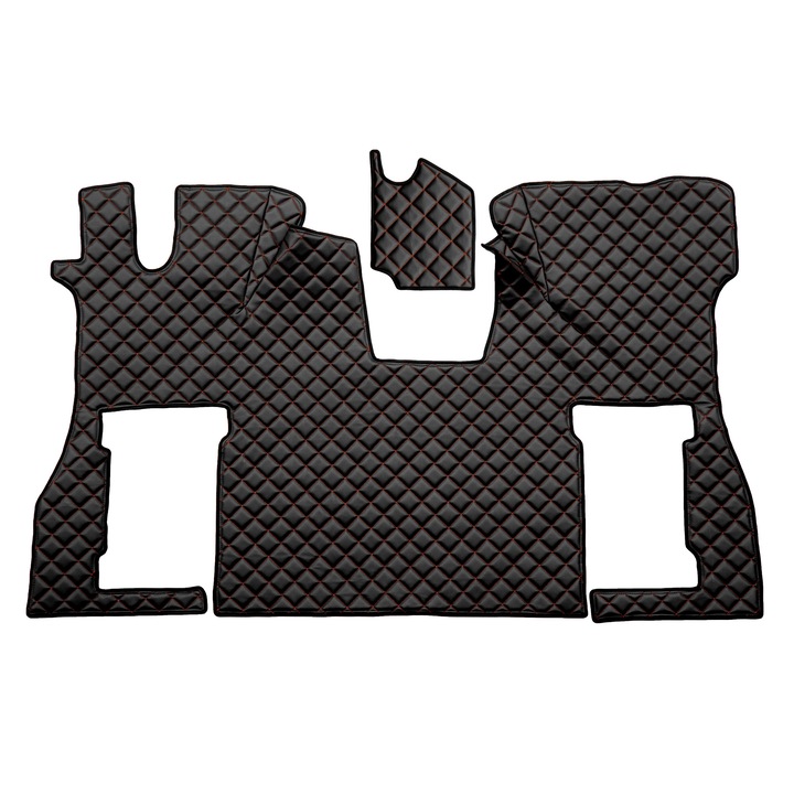 Covorașe Acoperire Completa F-CORE pentru camion, Negru/Rosu, piele ecologică, 01.17-