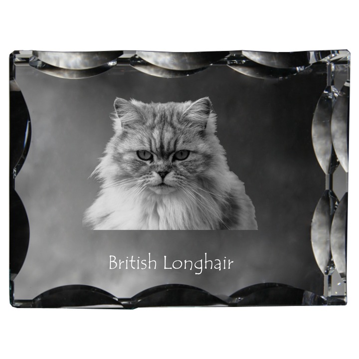 Dekoratív kristály személyre szabott fényképpel, Art-Dog, 12x9x5cm, kisállat emlékekhez