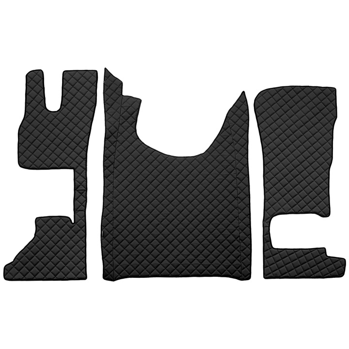 Covorașe Acoperire Completa F-CORE pentru DAF XG/XG+, negru, piele ecologică, fixat și pliabil