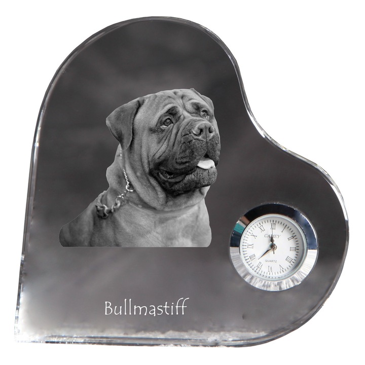 Декоративен кристален часовник във формата на сърце, Art-Dog, персонализиран със снимка, 10,6x10,6x1,6см