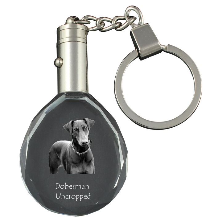 Kristály kulcstartó, Art-Dog, világító kulcstartó, 40x35x10mm, ajándék szett