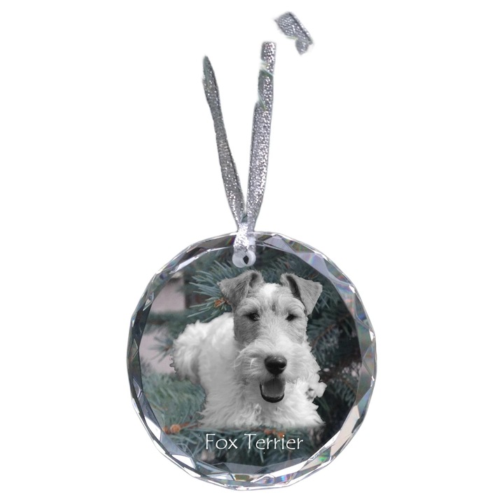Коледна топка, Art-Dog, персонализирана със снимка, оптичен кристал, 7x1см