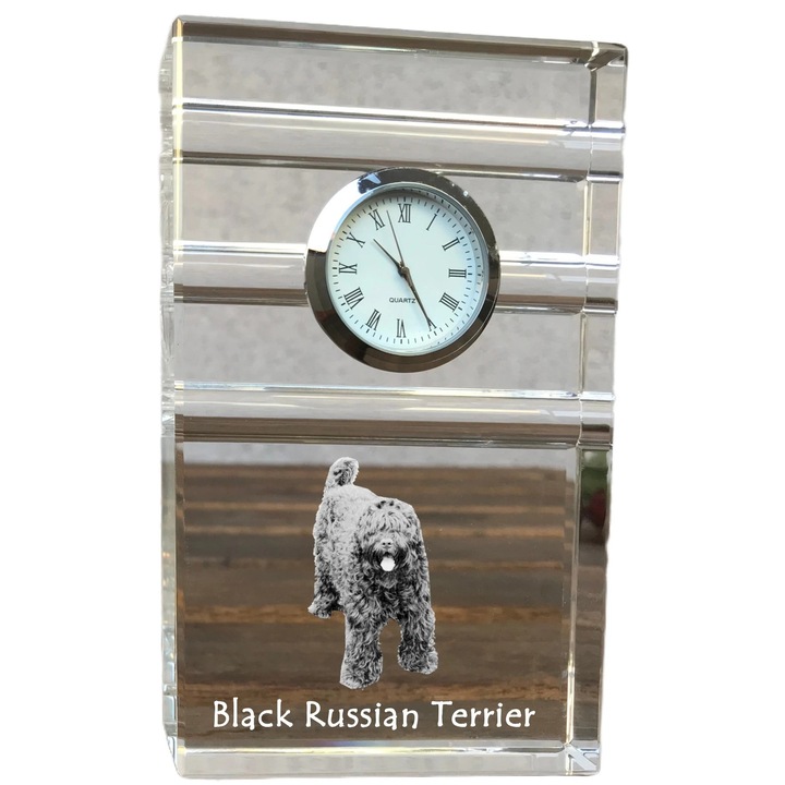 Ceas decorativ, Art-Dog, cristal cu fotografie personalizata, 14x8,6x2,4cm