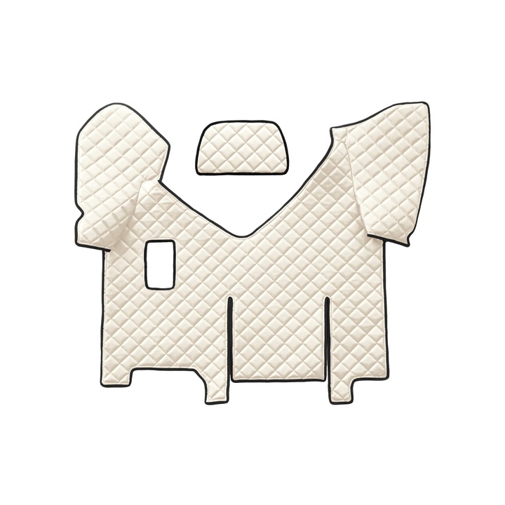 Covoras central pentru tunel, F-CORE, ECO-PIELE Q, cu frigider, piele ecologică, sampanie