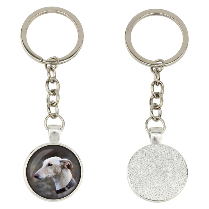 Breloc cu fotografie personalizata, Art-Dog, 10x2.5cm, argintiu, in cutie cadou