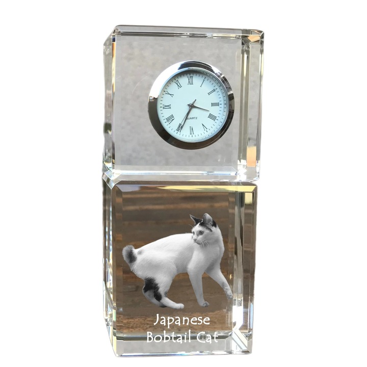 Ceas decorativ personalizat Art-Dog, cristal, 14,5x6,5x4cm, cu imaginea animalului de companie
