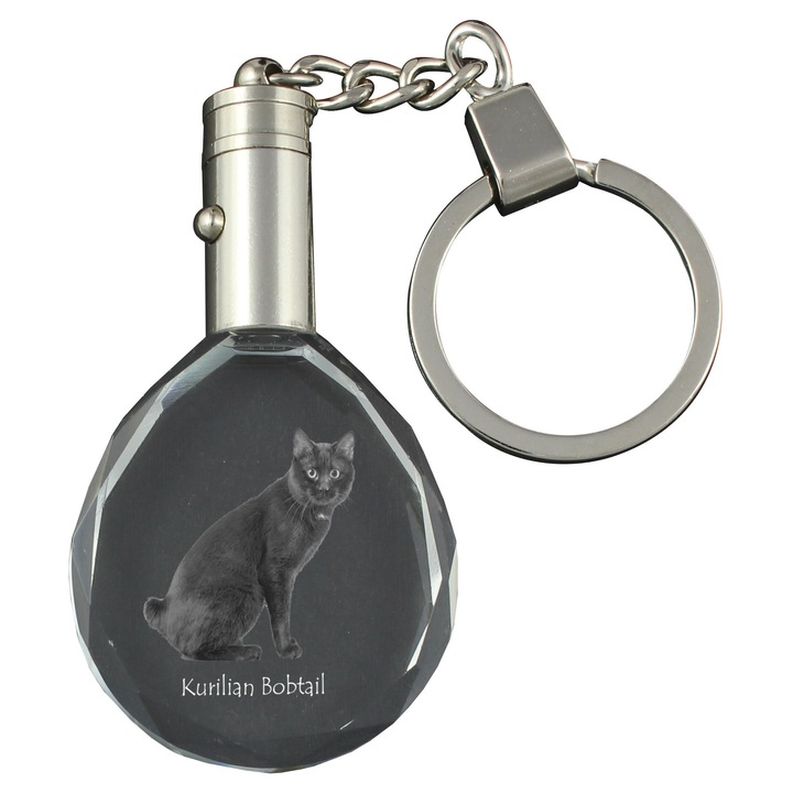 Breloc cu cristale, Art-Dog, breloc cu pisica, iluminare, 40x35x10mm, cutie cadou