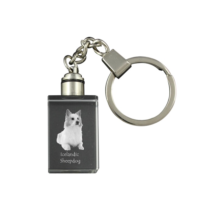 Brelocuri din cristal, Art-Dog, breloc cu imaginea cainelui, iluminat, 20x30x15mm