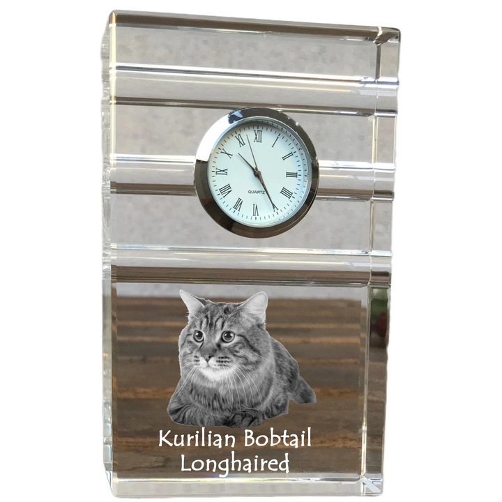 Ceas decorativ, Art-Dog, cristal, personalizat cu fotografie, 14x8,6x2,4cm