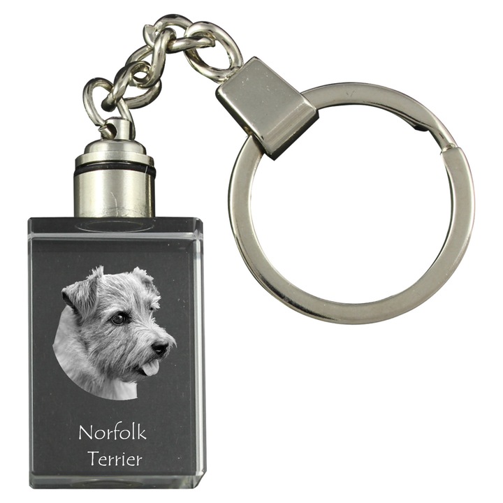 Brelocuri din cristal Art-Dog, Norfolk Terrier, 20x30x15mm, cu iluminare, cadou unic