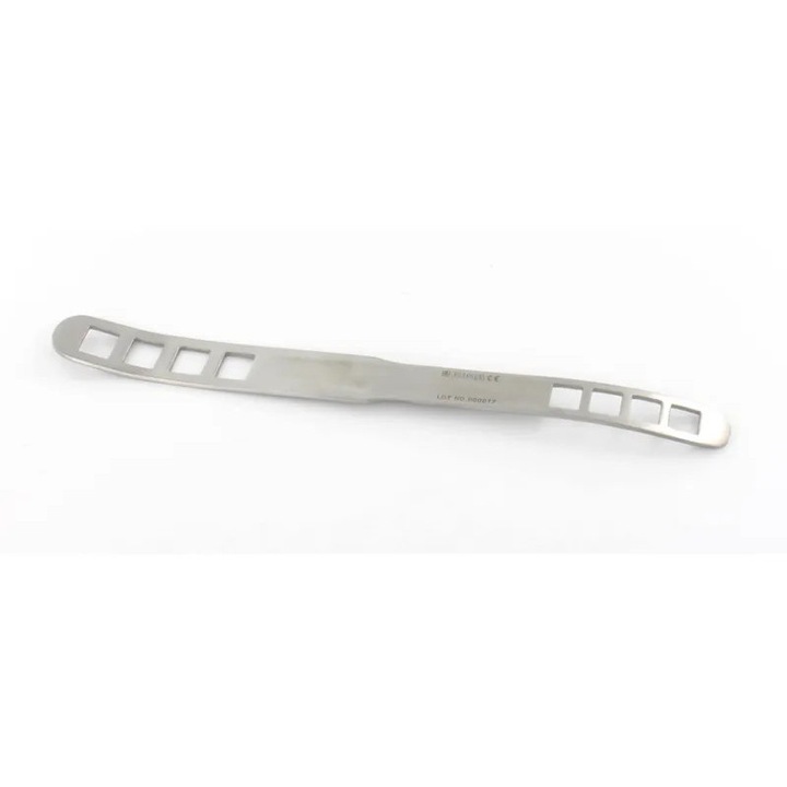 Depresor lingual Bruenings din otel inoxidabil, fenestrat, lungime 19 cm, Golden Protect