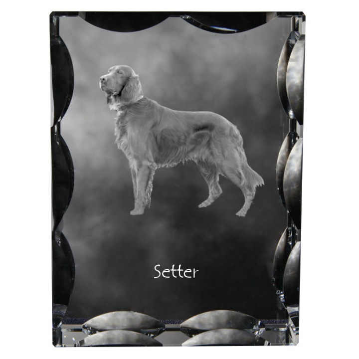 Statueta din cristal cu fotografie personalizata, Art-Dog, 12x9x5cm, decorativa, pentru amintiri cu animale de companie
