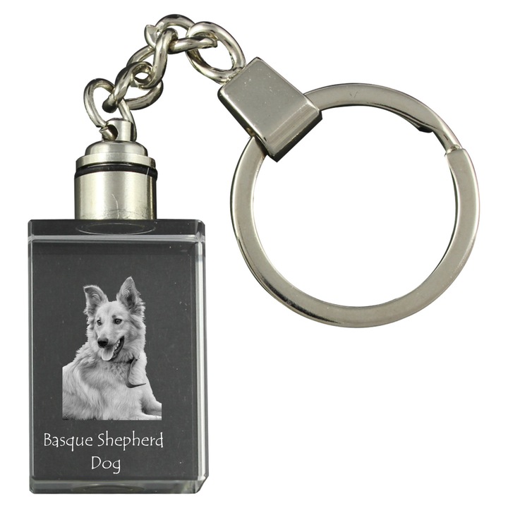 Brelocuri, Art-Dog, breloc cu imaginea Owczarek baskijski, subliniat, cristal 20x30x15mm, cadou unicat