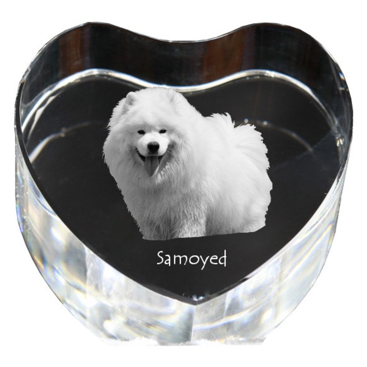 Rama foto cristal, Art-Dog, in forma de inima, personalizabila, 7,5x8x5cm