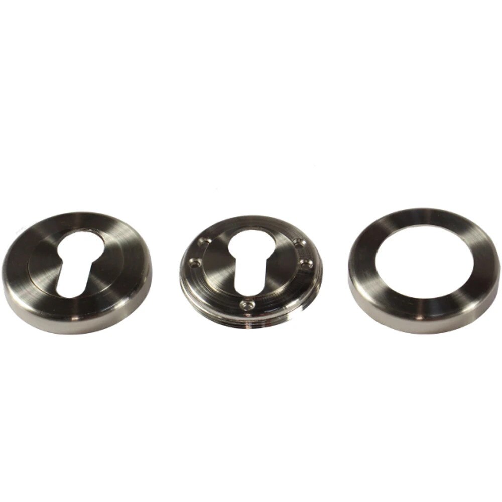 Set rozete pentru cilindru Assa Abloy, aluminiu, nichel satin, 54 mm, 2 ...