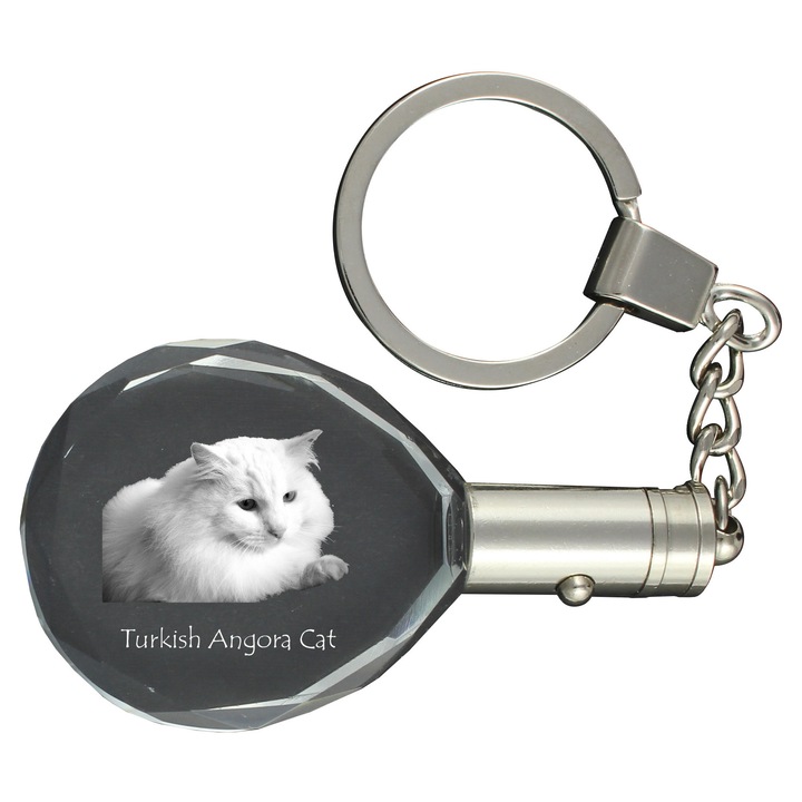 Macskás kulcstartó, Art-Dog, kristály, világítás, 40x35x10mm, díszdoboz