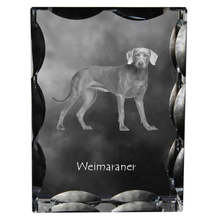 Statueta din cristal cu fotografie, Art-Dog, Weimaraner, 12x9x5cm
