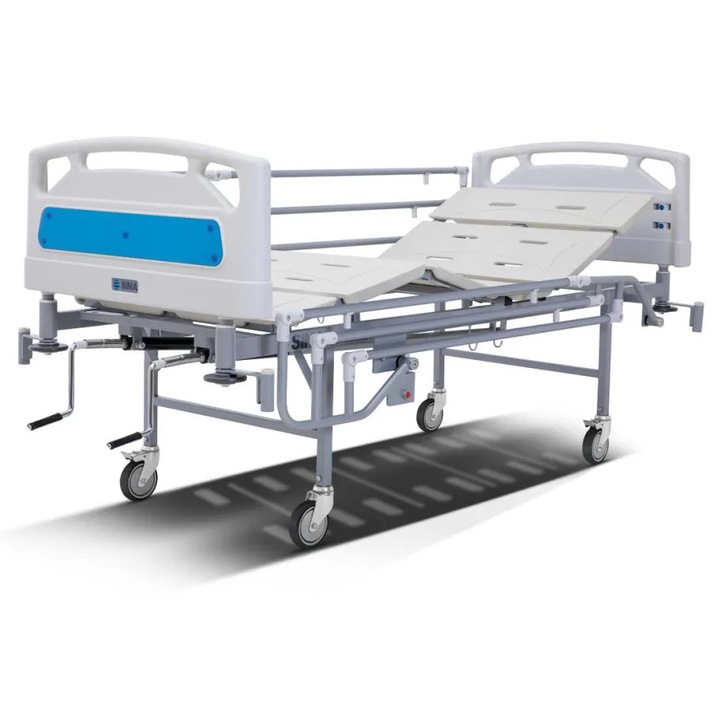 Pat spital pentru pacienti 4 sectiuni, cu actionare manuala, Golden Protect