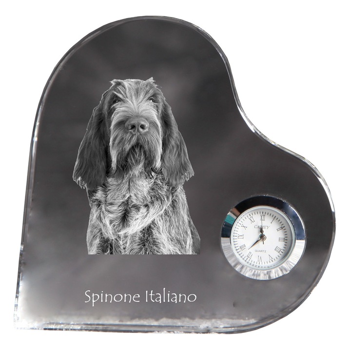 Декоративен кристален часовник във формата на сърце, Art-Dog, персонализиран със снимка, 10,6x10,6x1,6см