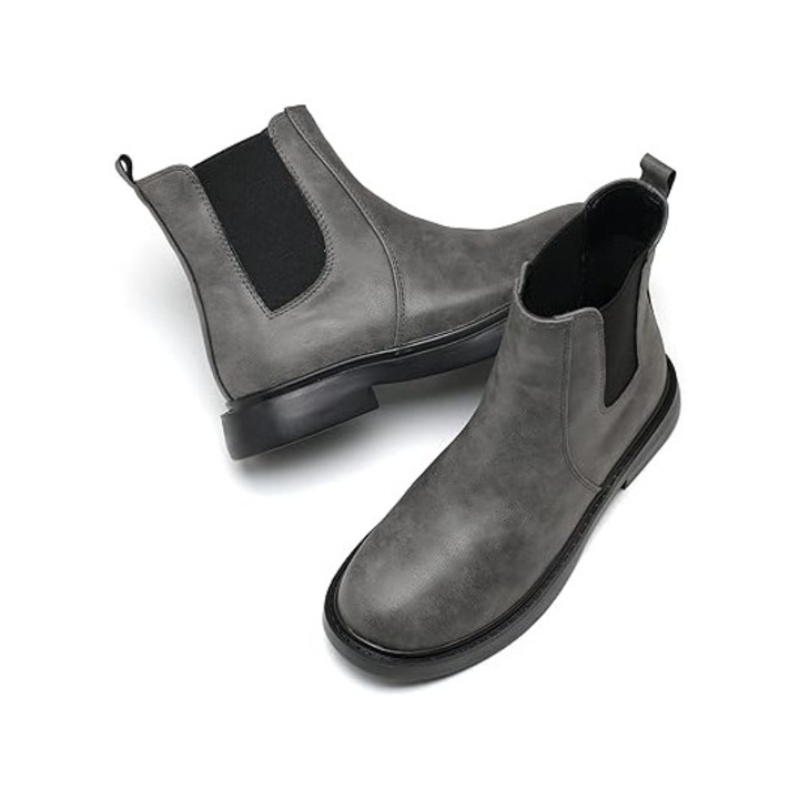 Ghete Chelsea pentru femei, primavara-toamna-iarna, marime EU 39.5, culoare gri / negru