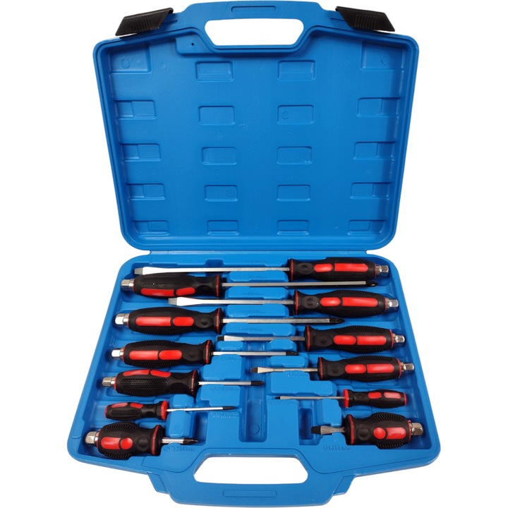 Set surubelnite de impact plate si cruciforme 12 piese rezistente pentru lovire profesionala