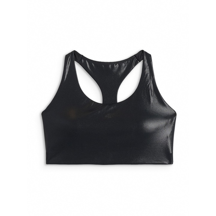 4F Női alacsony tartású jóga melltartó - fekete, Fekete