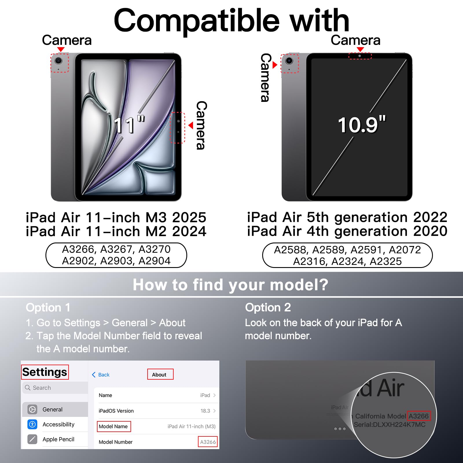 Husa magnetica detasabila JETech pentru iPad Air 11", cu suport pentru stylus, culoare negru