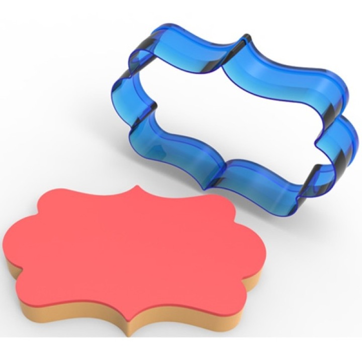 Decupator cookie, Rama 9x6 cm, plastic, pentru biscuiti si fondant