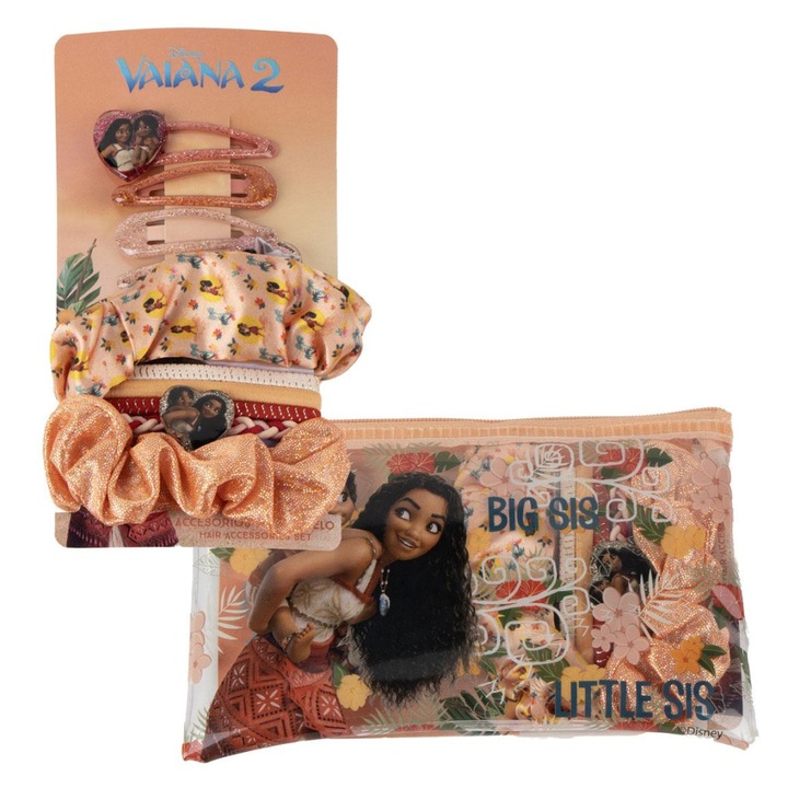 Disney Vaiana Big Sis set agrafe și elastice de păr