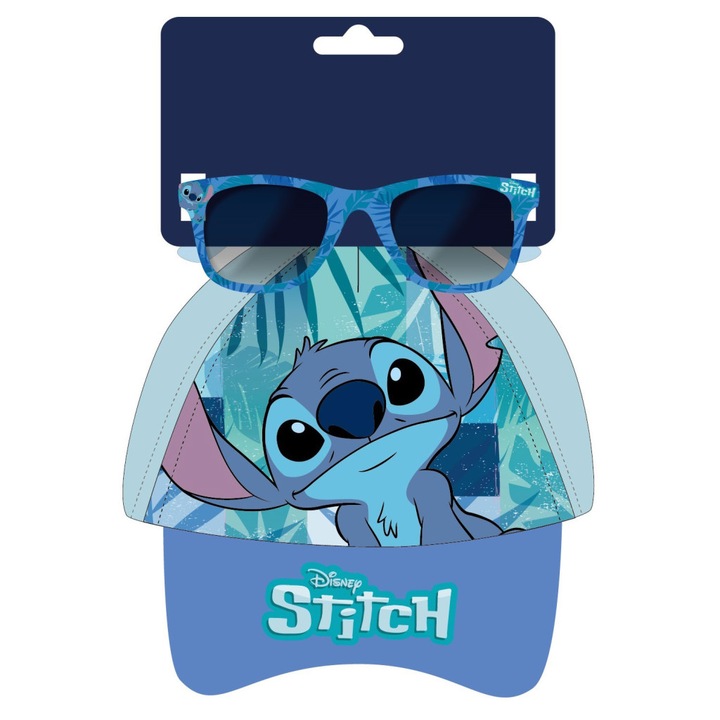 Disney Lilo și Stitch, Câinele stelelor, Set de ochelari de soare și șapcă de baseball Blue Leaf