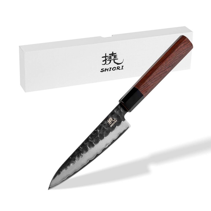 Cutit universal Shiori, seria Mitsuki Muro, otel 10Cr15CoMov, maner din lemn de sequoia, 20cm