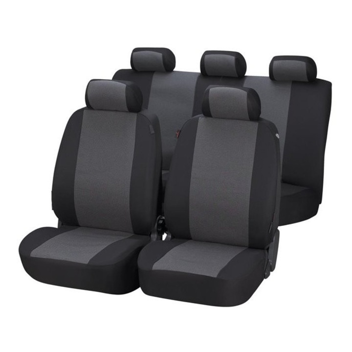 Huse auto Walser set 5 piese cerno-gri, 4 sedadla, 100% poliester