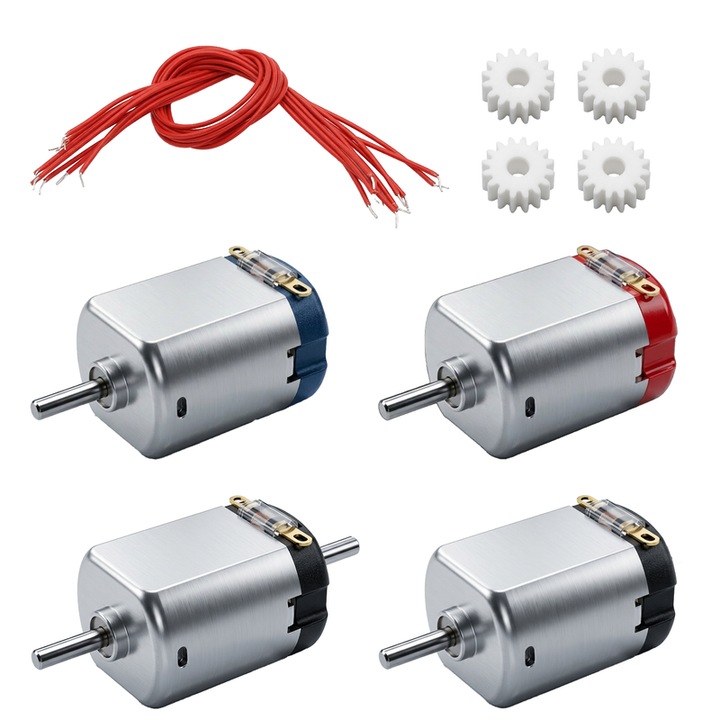 4 db 130-as elektromos motor készlet, Chucai, 4 szín, 4 sebesség, 3V, DC, tudományos kísérletekhez, játékokhoz, Egyéb tartozékok mellékelve